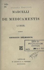 Cover of: De medicamentis liber