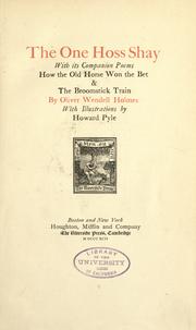Cover of: The one hoss shay by Oliver Wendell Holmes, Sr.
