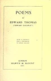 Cover of: Poems by Edward Thomas, Edward Thomas