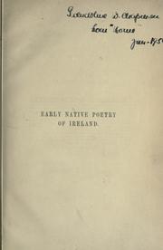 Cover of: Specimens of the early native poetry of Ireland: in English metrical translations