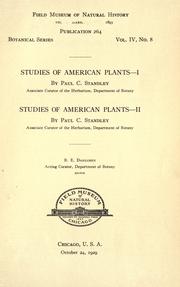 Studies of American plants by Paul Carpenter Standley