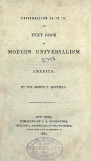 Cover of: Universalism as it is: or, Text book of modern universalism in America.