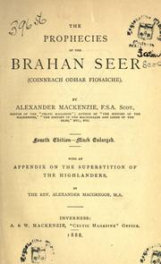 Cover of: The prophecies of the Brahan seer, Coinneach Odhar Fiosaiche by Alexander Mackenzie