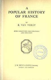 Cover of: A popular history of France