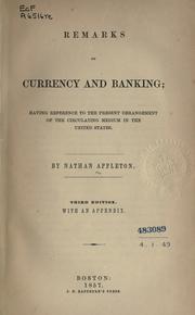 Remarks on currency and banking by Appleton, Nathan