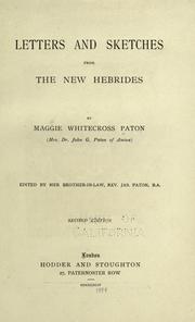 Cover of: Letters and sketches from the New Hebrides by Paton, Margaret (Whitecross) "Mrs. J. G. Paton."