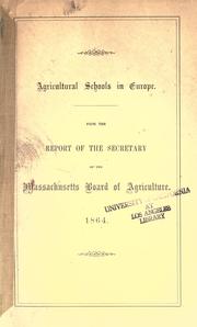 Cover of: Agricultural schools in Europe.