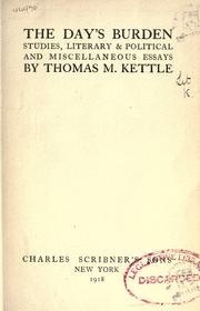 The day's burden by Tom Kettle