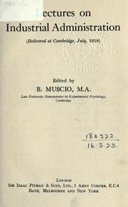 Cover of: Lectures on industrial administration.