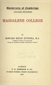 Cover of: Magdalene College by E. K. Purnell