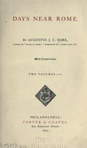 Cover of: Days near Rome by Augustus J. C. Hare
