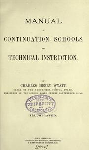 Manual of continuation schools and technical instruction