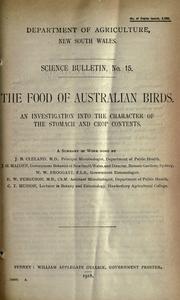 Cover of: The food of Australian birds.: An investigation into the character of the stomach and crop contents.