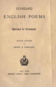 Cover of: Standard English poems by Pancoast, Henry Spackman