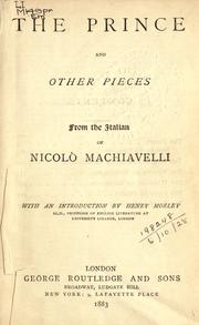 Cover of: The Prince: and other pieces