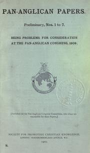 Cover of: Pan-Anglican papers by Pan-Anglican congress, Pan-Anglican congress