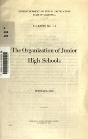 Cover of: The organization of junior high schools. by 