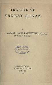 Cover of: The life of Ernest Renan