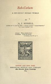 Cover of: Sub-coelum, a sky-built human world by A. P. Russell