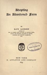 Cover of: Adopting an abandoned farm by Kate Sanborn