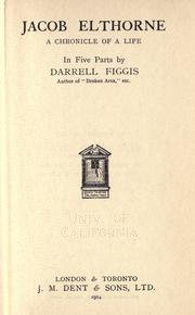 Cover of: Jacob Elthorne by Darrell Figgis, Darrell Figgis