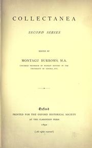 Collectanea, second series by Montagu Burrows