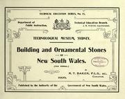 Cover of: Building and ornamental stones of New South Wales.