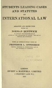 Cover of: Students leading cases and statutes on international law