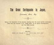 Cover of: The great earthquake in Japan, October 28th, 1891. by H. Tennant