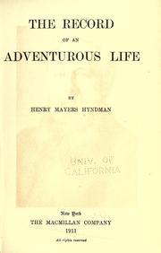 Cover of: The record of an adventurous life