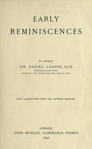 Cover of: Early reminiscences by Lysons, Daniel Sir