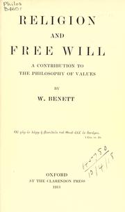 Cover of: Religion and free will by W. Benett