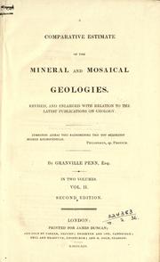 Cover of: comparative estimate of the mineral and Mosaical geologies, revises, and enlarged with relation to the latest publications on geology.