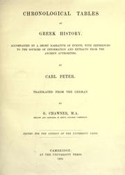 Cover of: Chronological tables of Greek history. by Karl Ludwig Peter