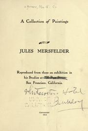 Cover of: A collection of paintings by Jules Mersfelder