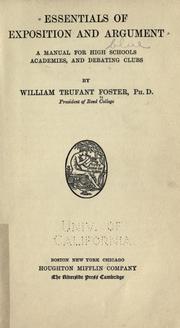 Cover of: Essentials of exposition and argument by William Trufant Foster, William Trufant Foster