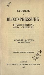 Cover of: Studies in blood-pressure: physiological and clinical.