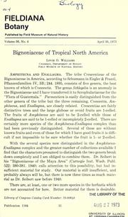 Bignoniaceae of tropical North America by Louis Otho Williams