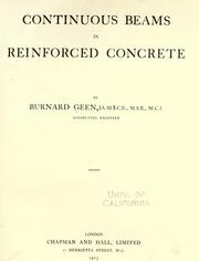 Continuous beams in reinforced concrete by Burnard Geen