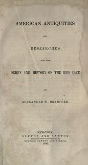 Cover of: American antiquities and researches into the origin and history of the red race.