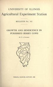 Cover of: Growth and senescence in purebred Jersey cows by F. A. Davidson