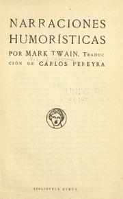 Cover of: Narraciones humorísticas by Mark Twain