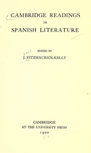 Cover of: Cambridge readings in Spaninsh literature