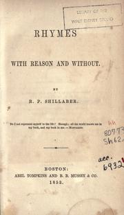 Cover of: Rhymes, with reason and without. by B. P. Shillaber, B. P. Shillaber