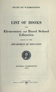 Cover of: List of books for elementary and rural school libraries