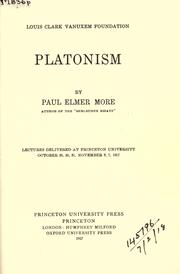 Cover of: Platonism. by More, Paul Elmer