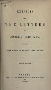 Extracts from the letters of Jonathan Hutchinson by Hutchinson, Jonathan