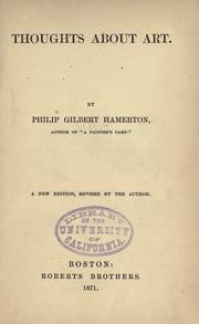 Cover of: Thoughts about art. by Hamerton, Philip Gilbert, Hamerton, Philip Gilbert