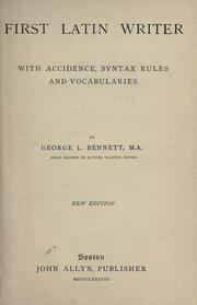 Cover of: First Latin writer with accidence, syntax rules & vocabularies.