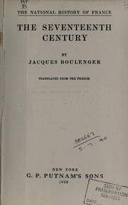 Cover of: The seventeenth century.